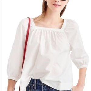 J.Crew seersucker square neck top
